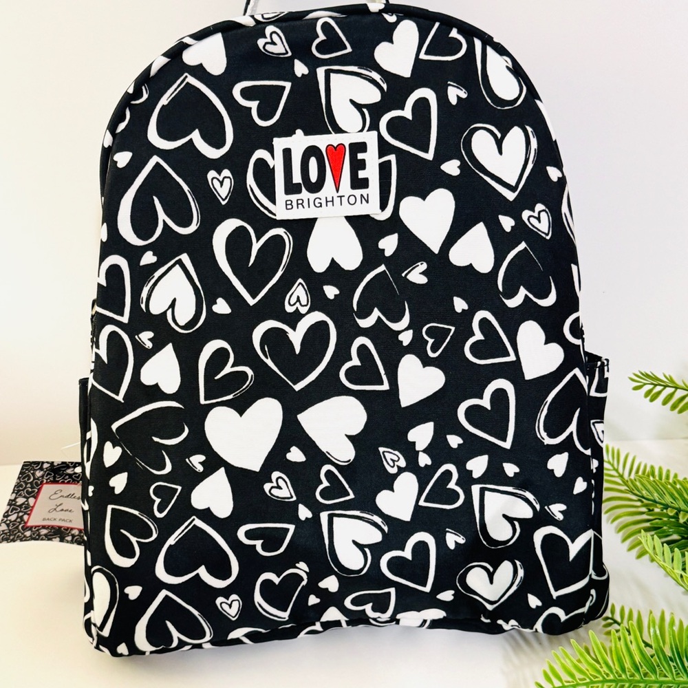 NEW BRIGHTON Endless Love Black white Hearts Women’s Backpack - Picture 2 of 16